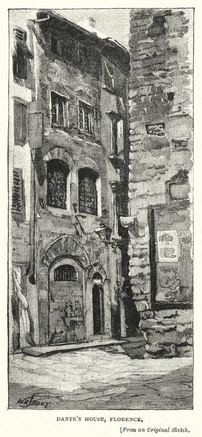 Dantes Huis, Florence door William Henry James after Boot